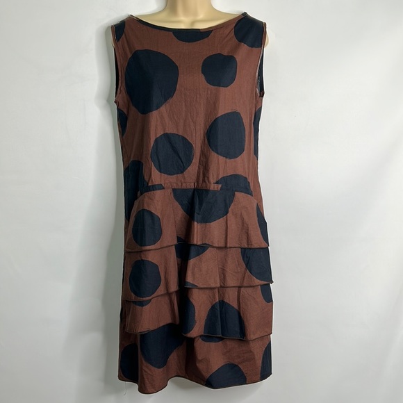 Ter Et Bantine polka dot ruffle front pocketed dress - Picture 1 of 5